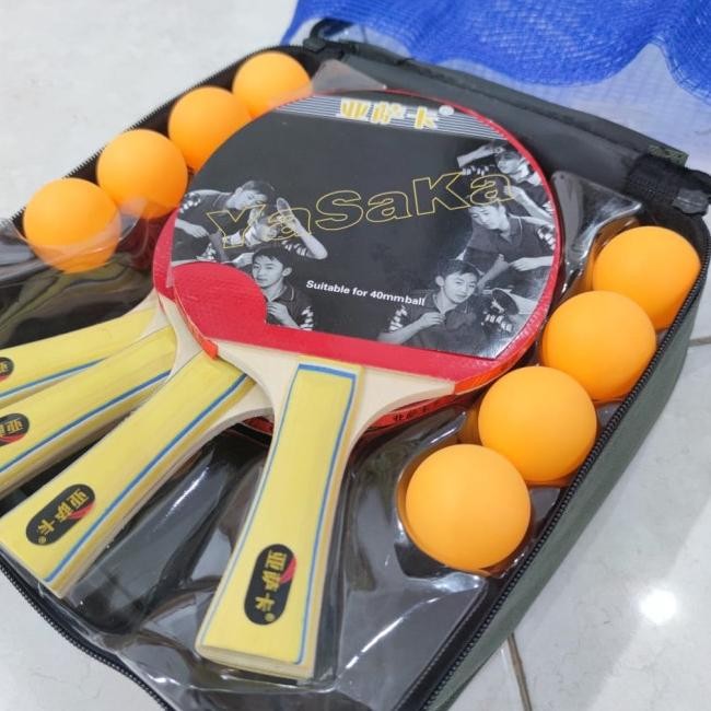 Bet Tenis Meja Yasaka - Bat Pingpong Yasaka Set Bola Net Tiang Bed