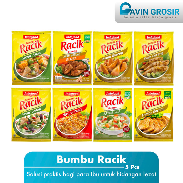 

Bumbu masak instan Racik Asem, Ayam, Ikan, Sop, Nasi Goreng, Tempe