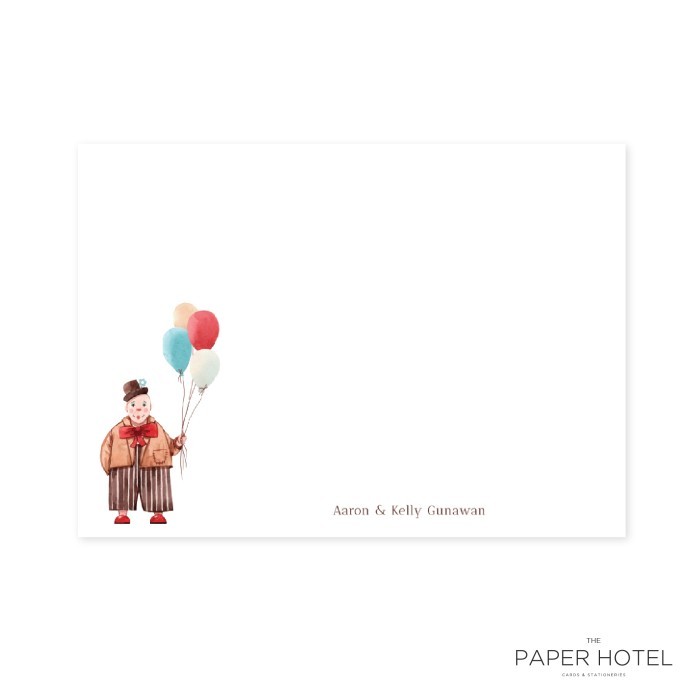 

Notecard - The Clown (Personalized Initials/ Name, 16pcs)