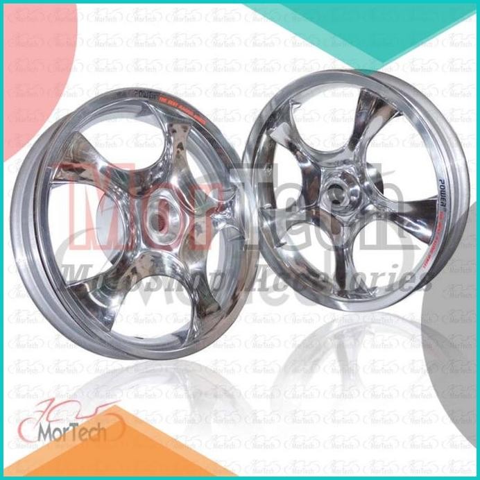 Velg Pelek Racing Tapak Lebar Power Rose Beat Karbu CW Palang 5 Chrom