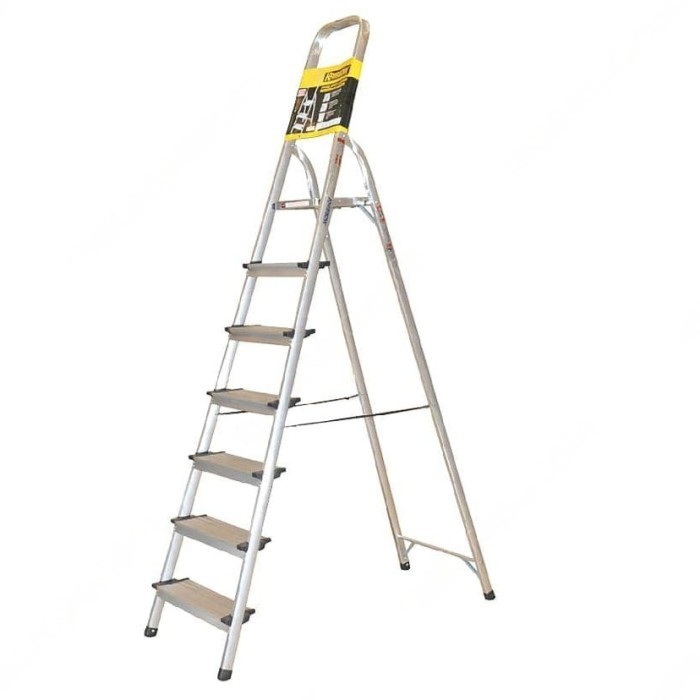 Tangga Lipat Aluminium KRISBOW 2.15 Meter 7 Pijakan Anti Selip