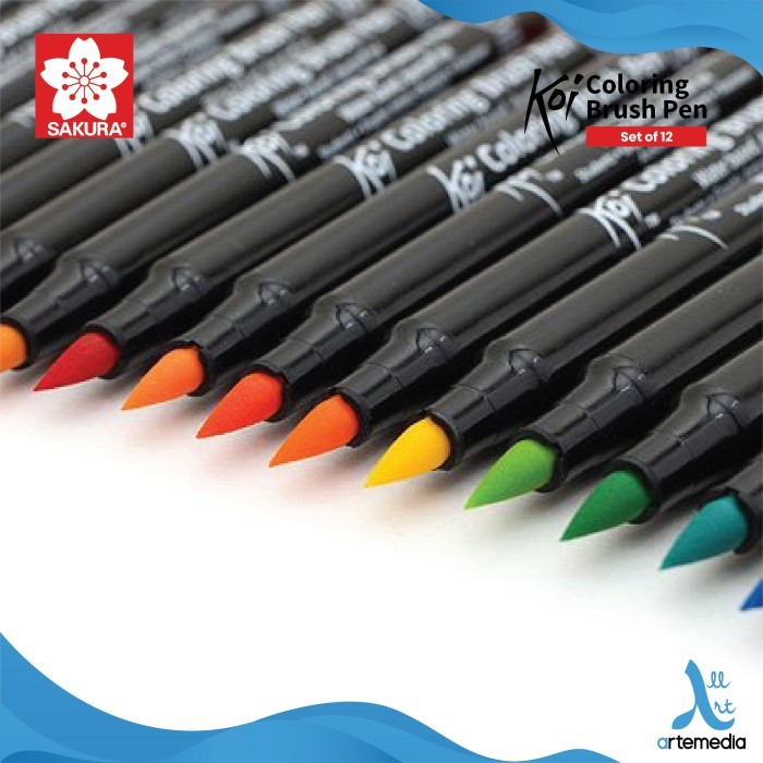 

T E R B A R U Brush Pen Sakura Koi Coloring Brush Pen Set 24 Pena Kuas Warna