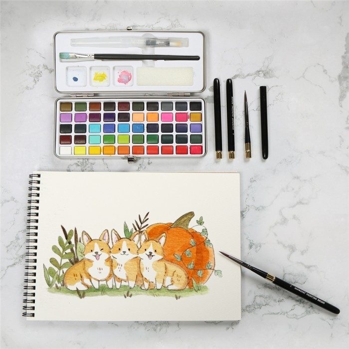 

T E R B A R U BayBMarket SeamiArt 1 Pcs Painting Brush Squirrel Hair Aluminum Pen