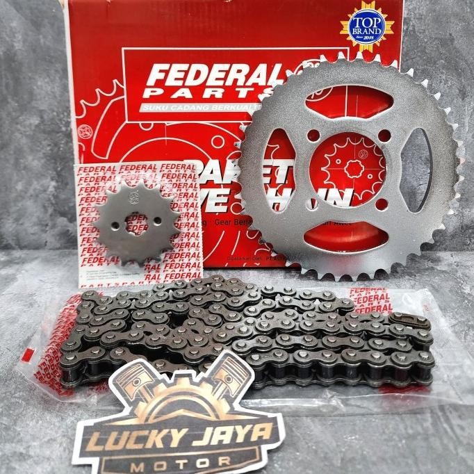 :=:=:=:=] Gearset Girset Chainkit Gear Gir Set Rantai Supra X Lama Supra Fit Old Lama KEV Federal As