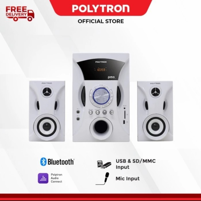 *****] Polytron Multimedia Audio PMA 9525 Bluetooth Speaker Subwoofer Aktif