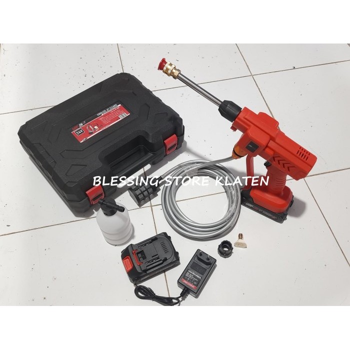 Kualitas terbaik] MESIN CUCI MOTOR MOBIL BATERAI CORDLESS JET STEAM CLEANER 24V