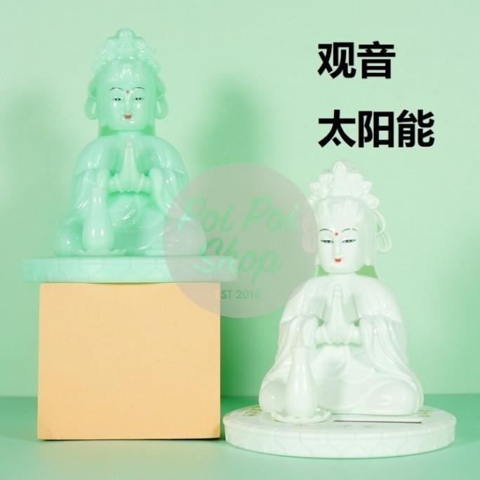 *#*#*#] Pajangan Mobil Solar Kwan Im Buddha Teratai Budha Kipas Goyang Kepala