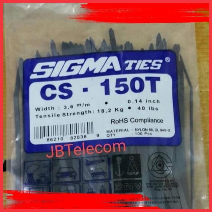 

(JBT) KABEL TIES/CABLE TIE SIGMA 150T WARNA HITAM/PUTIH ISI 100PCS