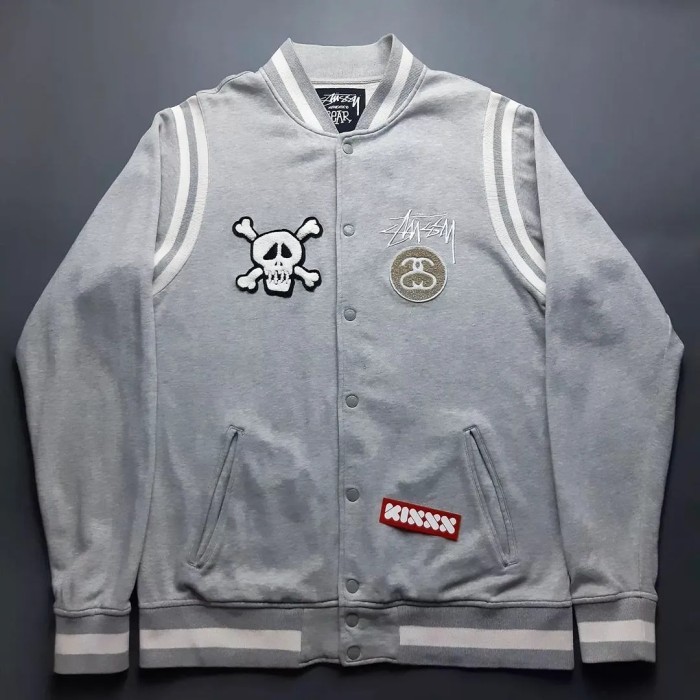 VINTAGE STUSSY JACKET GREY SKULL SS