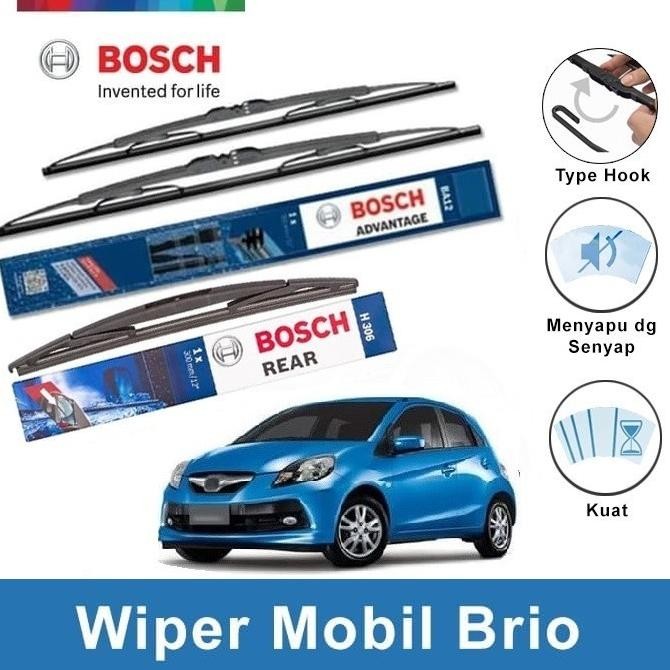 Wiper Depan Belakang Brio Satya BOSCH Set ADVANTAGE