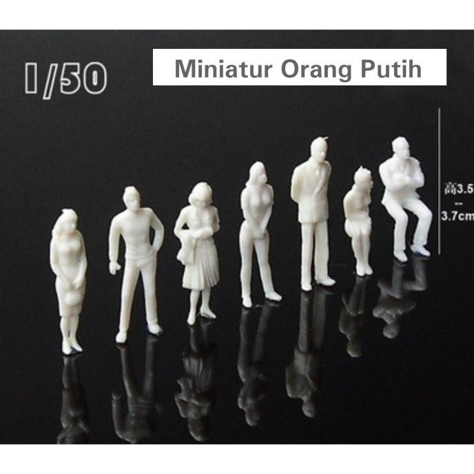 "\"\"\"\] Miniatur Orang Putih 1:50, Maket Orang Monokrom