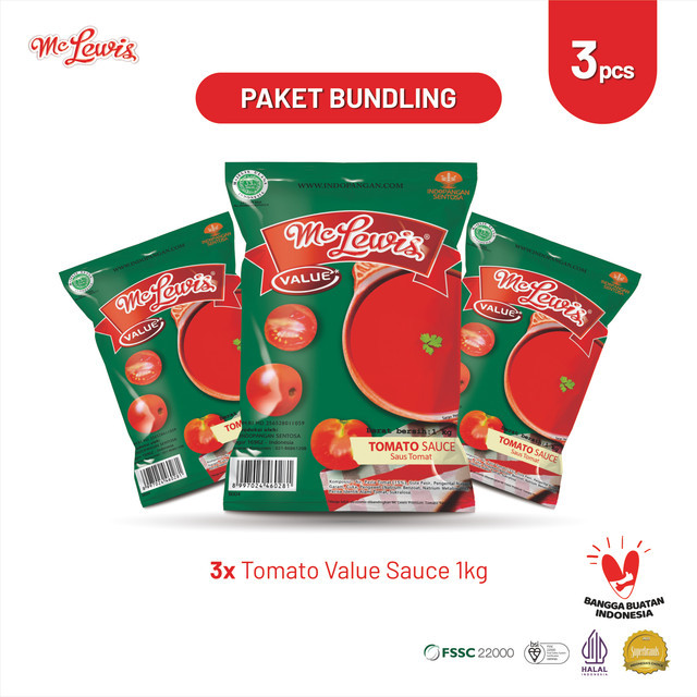 

[Paket Bundle] Mc Lewis Tomato Value 1 Kg x 3 Pcs