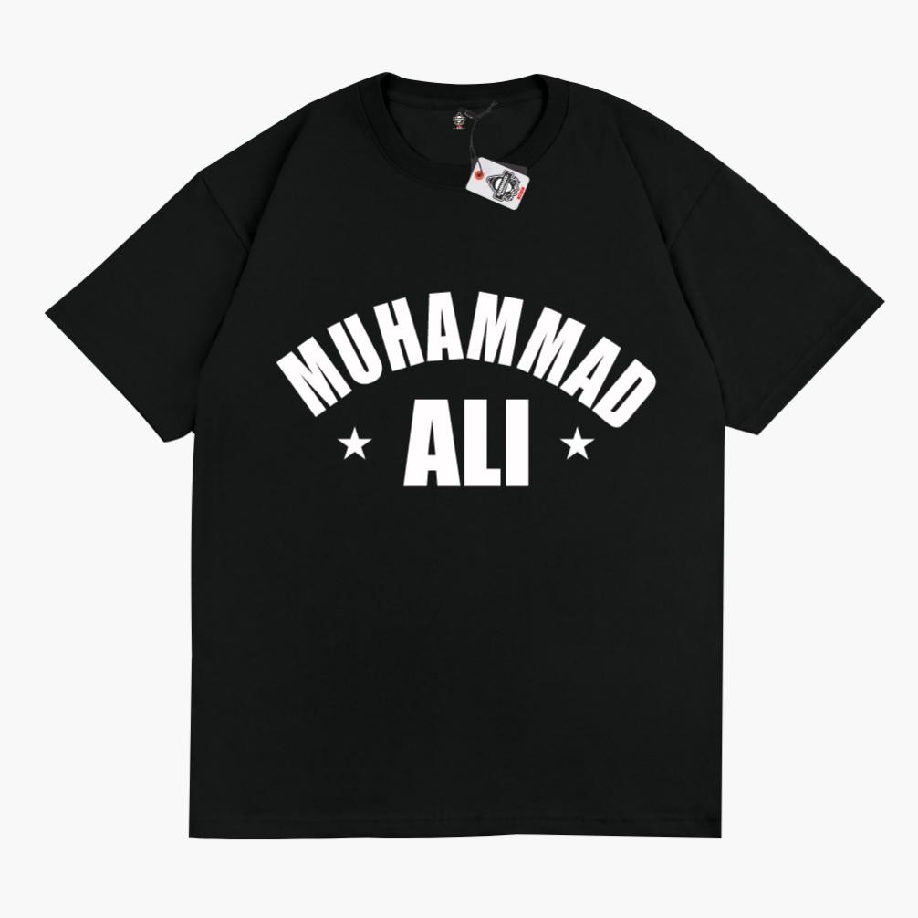 Limited Karimake T-Shirt Muhammad Ali Kaos Sport Hitam Putih Lengan Pendek Panjang Dewasa