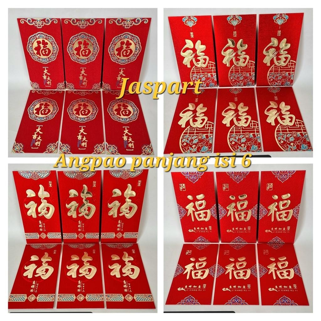 

Angpao Imlek Panjang Fuk Fu Angpao Murah Angpao Fuk Premium Isi 6 Glitter Berkualitas