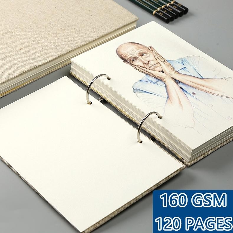 

Termurah Retro Spiral Sketchbook Linen Hardcover 120 Pages 160Gsm Refillable Notebook For Art Drwaing Stationery School Supplies Diskon