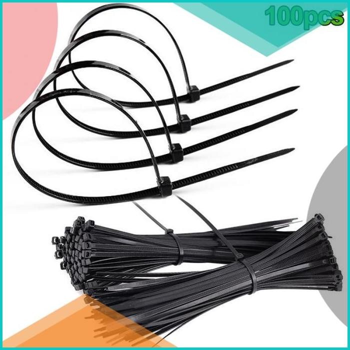 

Kabel Ties Hitam Uk 150mm/200mm/300mm isi 100 pcs Universal 140BZ4 to