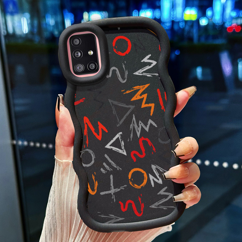 Casing Hp Untuk Samsung A51 M40s Case Casing pola rusak dan brilian Kasing HP Cesing Macaron Silikon