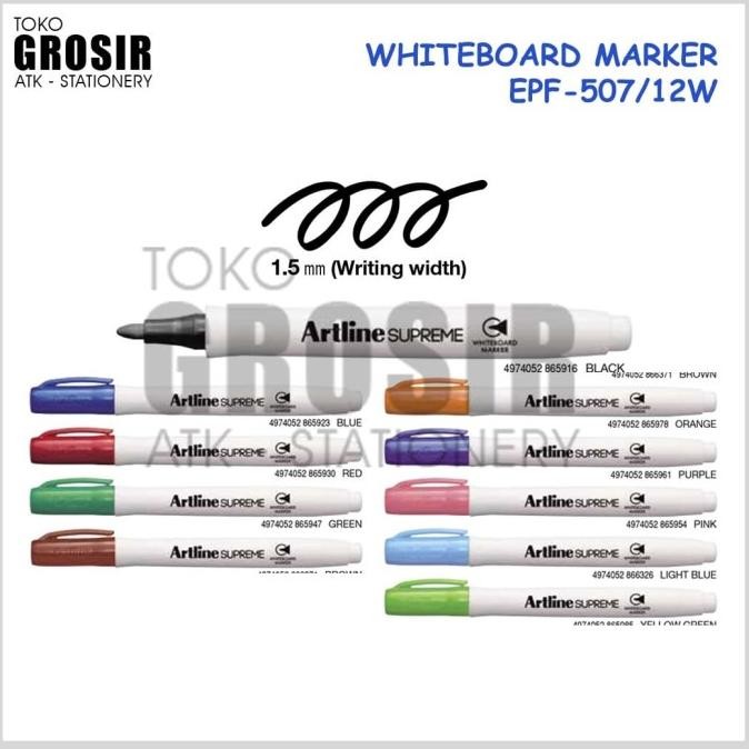 

Spidol Artline Supreme Whiteboard Marker Set 12 Pcs Epf-507/12W Original Dan Terpercaya