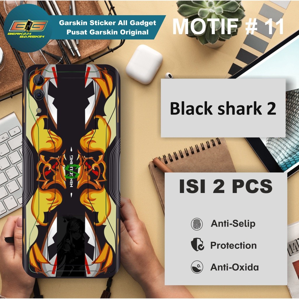 *2Piece* Black Shark 2 Garskin Stiker Casing Custom Bebas Dan Bayar Ditempat
