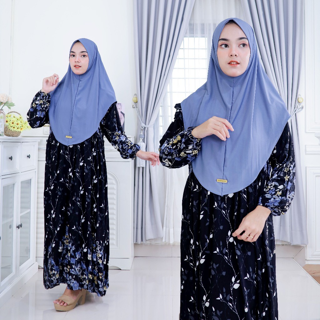 Gamis Terbaru Dress Arumi Set Hijab - Gamis Jumbo Muslim