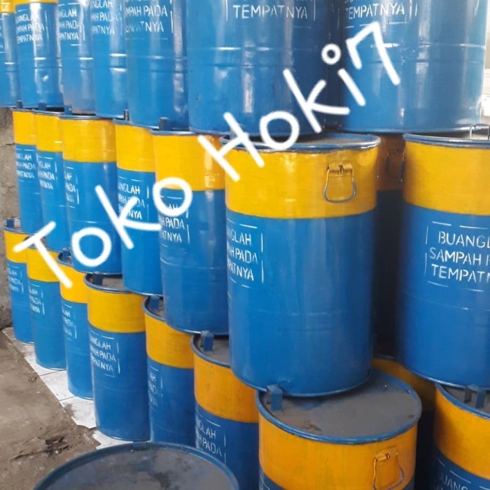 Tong Sampah/Drum Sampah/Tong Besi/Drum Besi/Tong Kaleng Plus Tutup 50L
