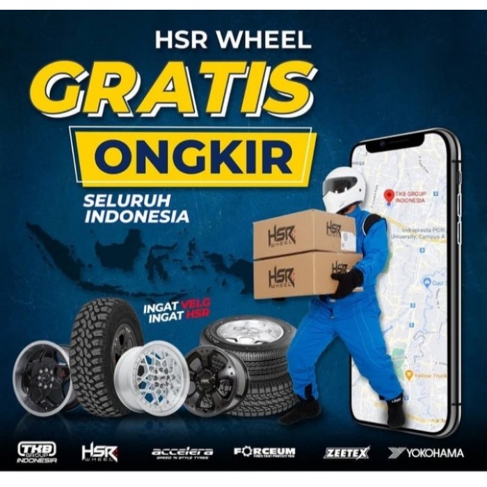 Paket Velg+Ban Mobil Xenia Ring 14 - Pelek HSR+Ban GTRADIAL 185 70 R14