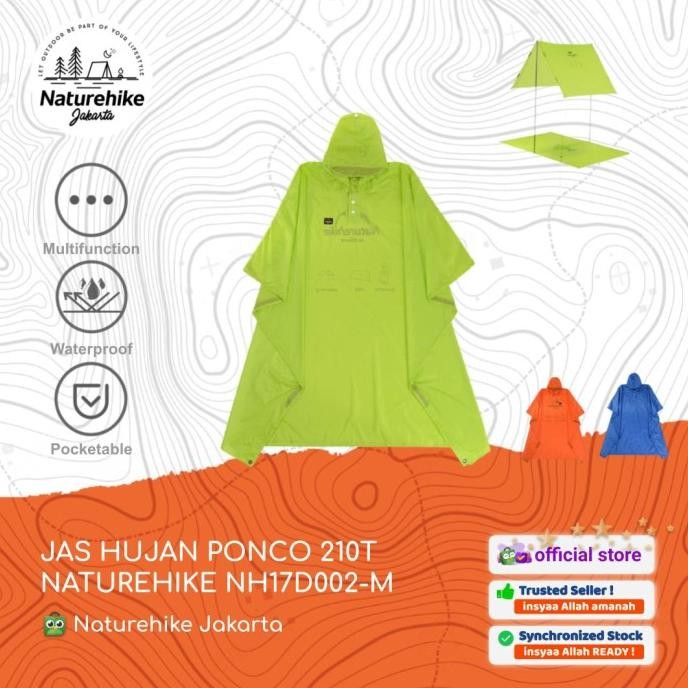 JAS HUJAN PONCO BAHAN 210T / 20D NATUREHIKE NH17D002-M / NH17D003-M