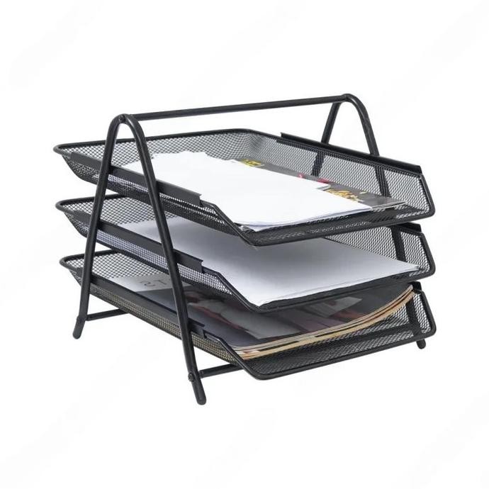 

RAK DOKUMEN FILE KERTAS 3 TINGKAT DOCUMENT TRAY BAHAN BESI UKURAN 29.5X35.5X26.7CM WEO IF7355 2410T