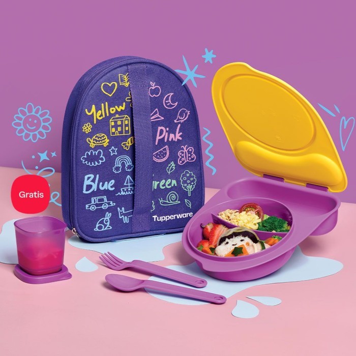 Sale Tupperware Kiddos Lunch Box Free Bag 1Set