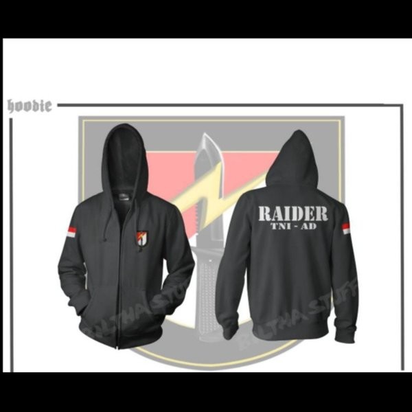Jaket Hoodie TNI AD Raider tentara angkatan darat Indonesia komando *