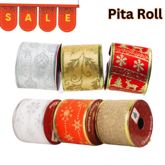

Promo Pita Roll Hiasan Natal Dekorasi Parcel Kawat Roll Motif Murah