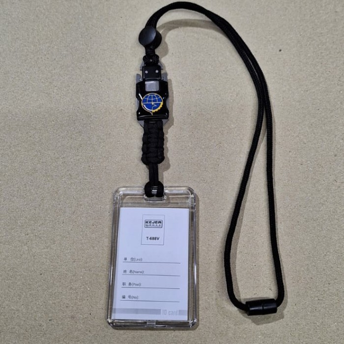 

Tali lanyard id card bolak balik/2 sisi tertutup.akrilik logo KEMENHUB