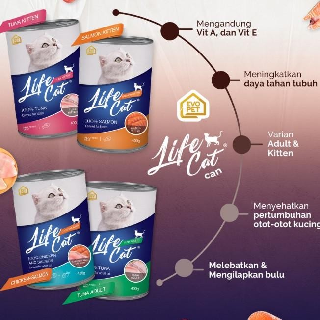 Life Cat Kaleng All Varian 1Dus / 24 Kaleng - Wet Food Life Cat Kaleng