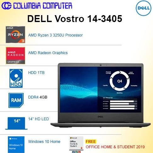 Menarik  Dell Vostro 14-3405 Amd Ryzen 3-3250U 4Gb 1Tb Amd Win10 + Office 2019