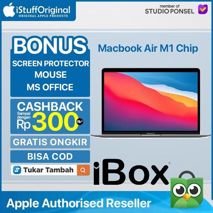 Apple Macbook Air 2020 M1 Chip 512Gb Space Gray Gold Silver 256Gb Diskon Pekan Ini