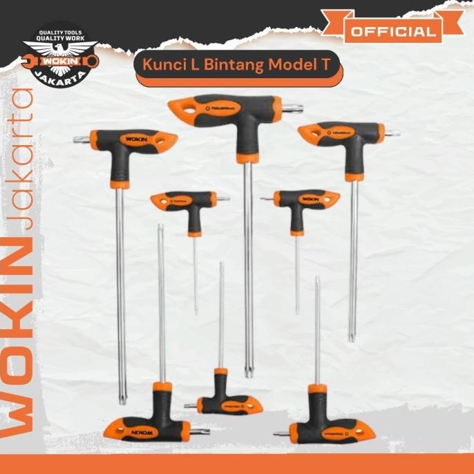 8Pcs Torx T-Handle Set | Kunci T Bintang Wokin 8 Pcs | Kunci L Set Model T Wokin Set | Kunci L Binta