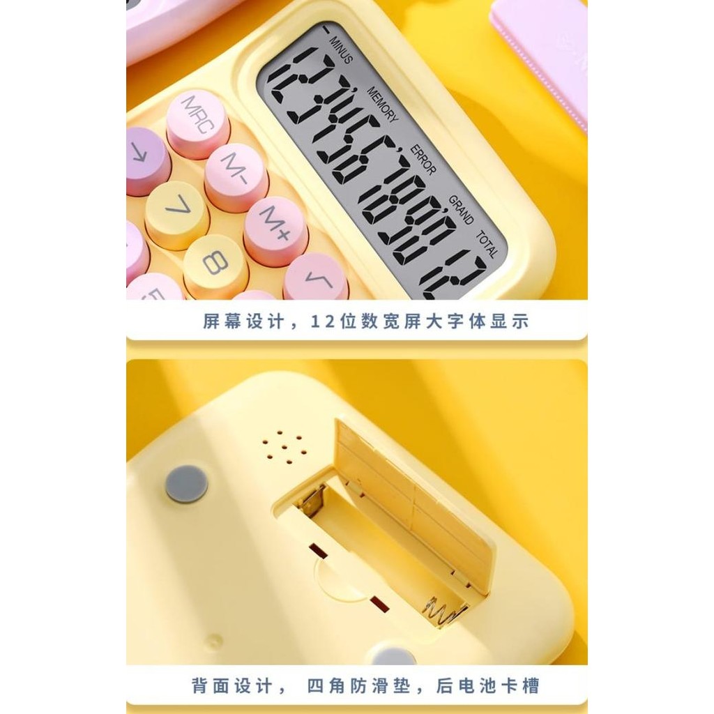 

Kalkulator Calculator Keyboard Boba Dot Fancy Warna Soft Pastel merk Perisai Free Baterai LTF