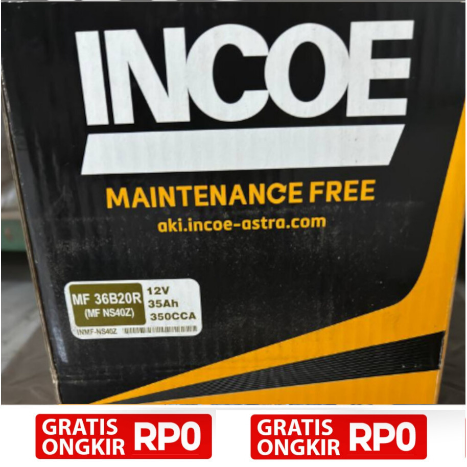 Aki Kering Incoe MF NS40Z / 36B20R Original Asli 100%