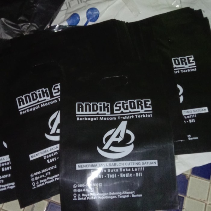 

sablon plastik PE shopping bag 20x30 sablon costum