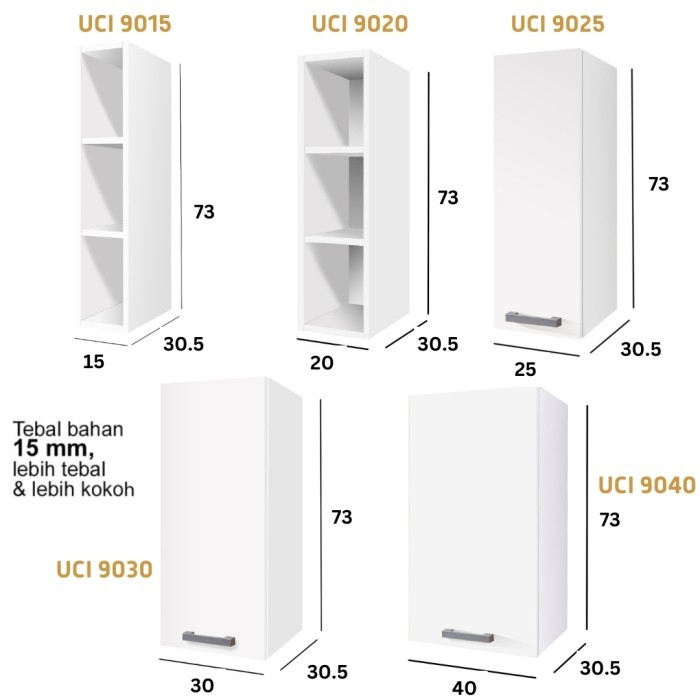 Idea Indiana Kitchen Set Lemari Kabinet Dapur Kayu Putih Atas Bawah