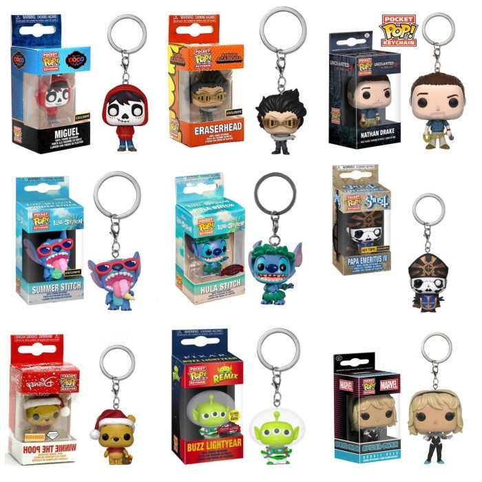 Funko POP Keychain (Miguel, Stitch, Alien, Pooh, Disney, Nathan Drake