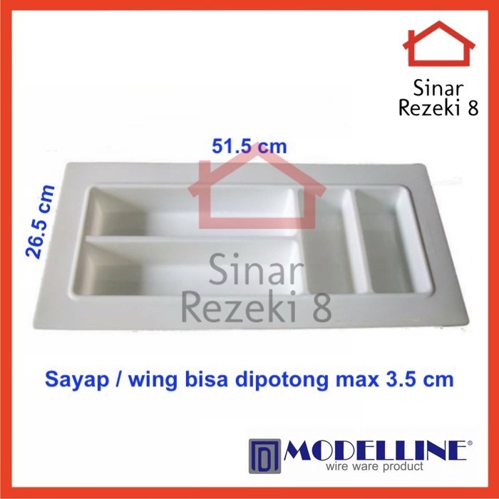 Laci - Rak Tempat Sendok Modelline Kecil / Garpu Pisau Sekat Laci Dapur Alat Makan Tulis Putih