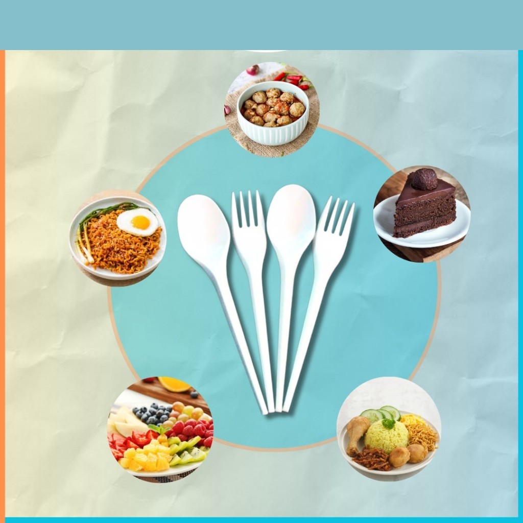 Sendok Plastik Putih 25 PCS Sendok Sekali Pakai