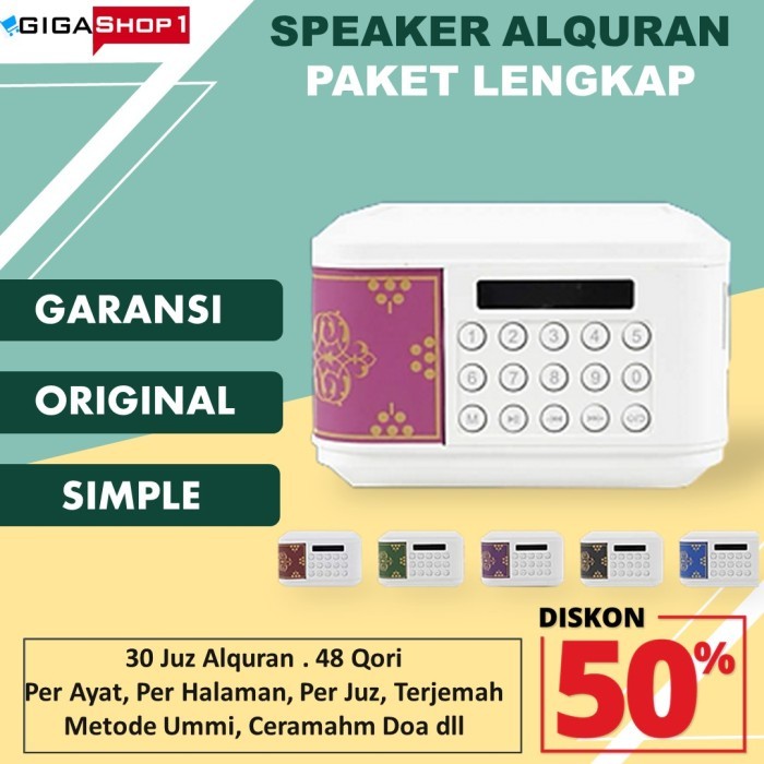 Speaker Murottal Al Quran 30 Juz Digital Anak Bluetooth Lengkap Murah