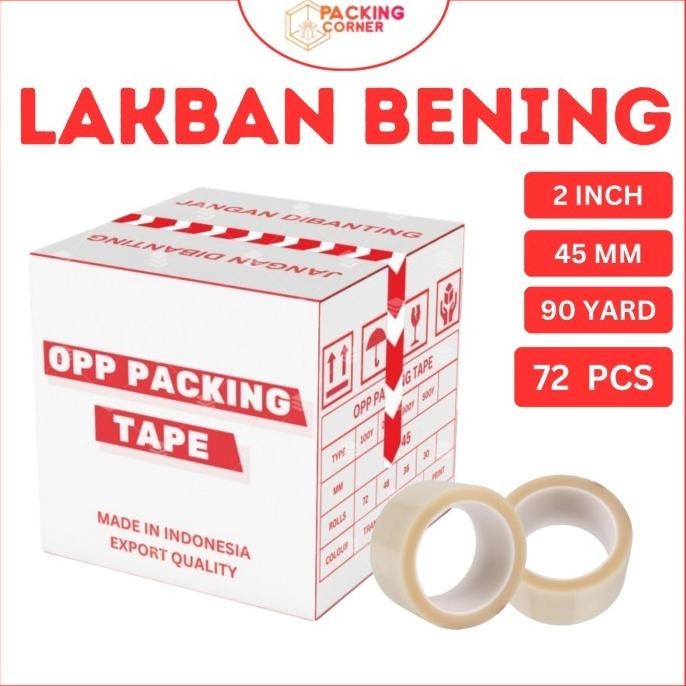 

BEBAS ONGKIR - LAKBAN SOLATIP BENING 2 inch 45 mm x 90 yard MURAH 1 Dus GOJEK / GRAB