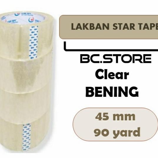

TERMURAH - LAKBAN BENING (1 DUS) LENGKET STAR TAPE KUALITAS TERBAIK MURAH 90Y