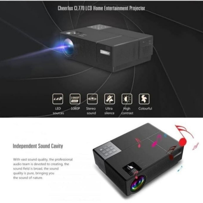 anyar@ PROJECTOR CHEERLUX CL770 TV TUNNEL PROJECTOR LED 4000 LUMENS FULL HD
