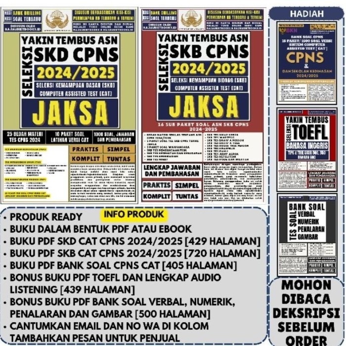 Terbaru Buku Yakin Tembus Asn Cpns Skd & Skb Cat Jaksa 2024/2025 Terbaru & Terlengkap