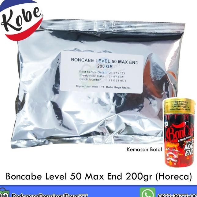 

Boncabe Level 50 Max End 200Gr | Sambal Tabur | Cabe Bubuk Pedas