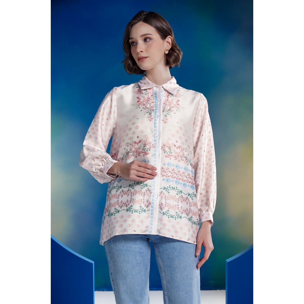 Benang Jarum - Coral Dreams Pleated Shirt - Jellyfish